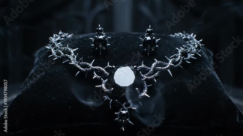 Elegant Amethyst Necklace and Gothic Jewelry Set on Black Velvet Display