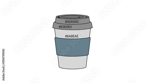 Coffee cup takeaway with sleeve hot drink