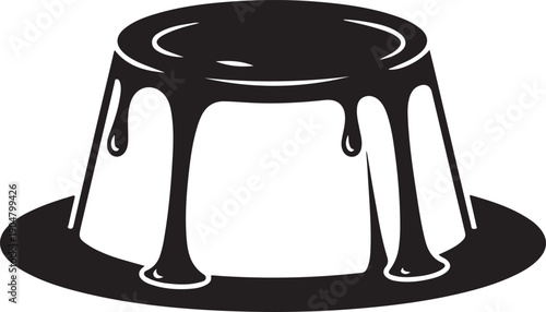 Black dripping paint bucket with drips and drops on the floor around it  illustration