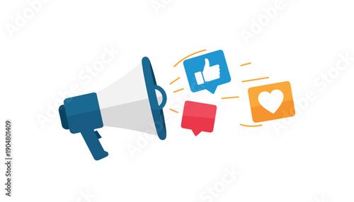Megaphone marketing social media icon announcement