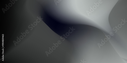 Gray 3D dynamic abstract light and shadow artistic wave futuristic texture pattern background.  gradient gray background with frosted glass effect texture. white silk fabric background copy space. 