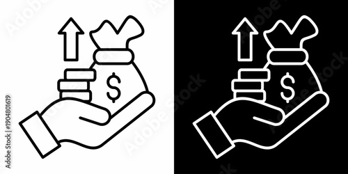 Revenue  White Icon Design Set