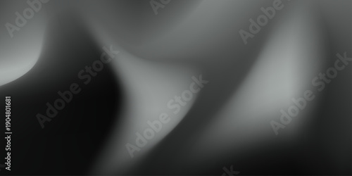 Gray 3D dynamic abstract light and shadow artistic wave futuristic texture pattern background.  gradient gray background with frosted glass effect texture. white silk fabric background copy space. 