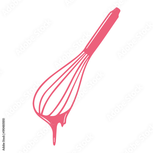 Whisk with Pink Drip