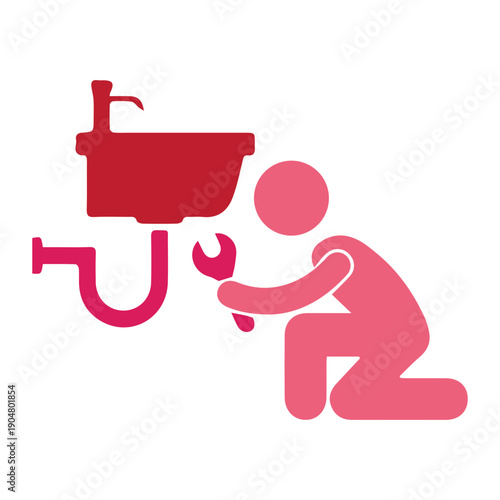 Plumber fixing a sink