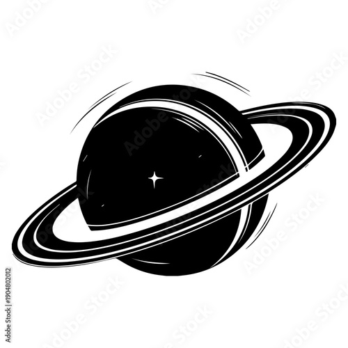 Stylized Saturn Planet Art