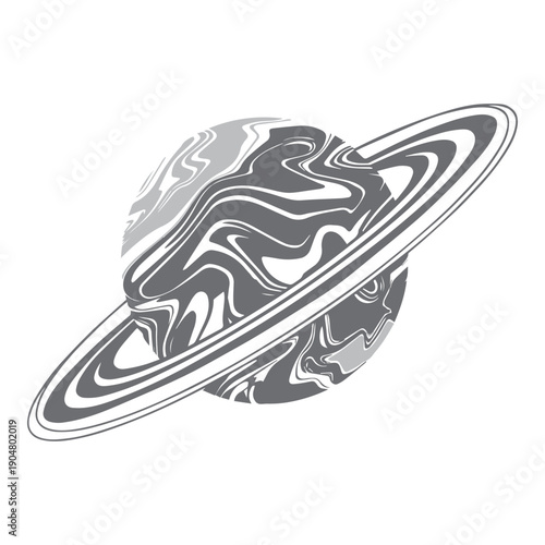 Abstract Planet With Rings