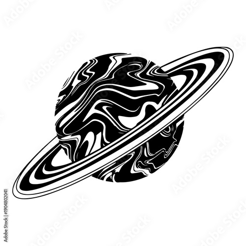 Swirling Planet Ringed Design