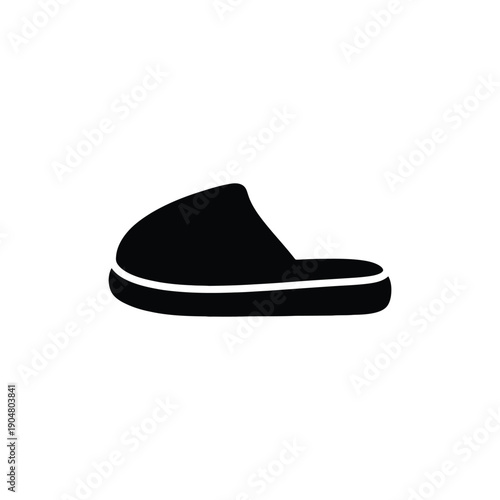 Rounded Slipper Shoe Icon. Simple Indoor Slipper Silhouette. Home Comfort Footwear Vector.