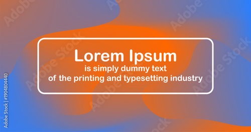 Banner Template with Blue Orange Gradient Mesh on abstract background and place for text
