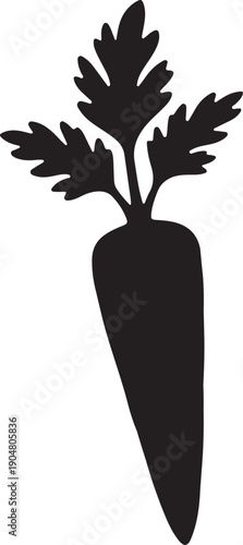 Carrot Vegetable Silhouette Organic Garden Fresh Root Vegetable Vector Icon