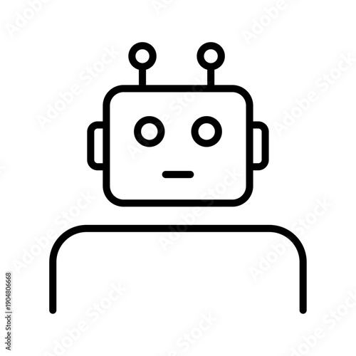 robot avatar artificial intelligence line icon png chatbot automation outline vector design ai