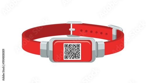 Pet collar with qr code tag security