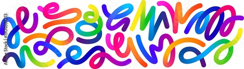 Vibrant and colorful abstract letters forming a playful and creative design.