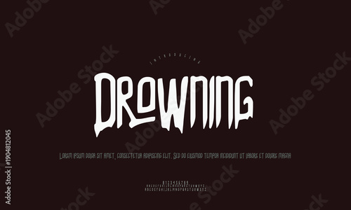 Drowning in despair concept, illustration of a person sinking in dark water, symbolizing overwhelming sadness, loss of hope, and struggle.