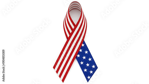 American flag ribbon with patriotic colors and stars