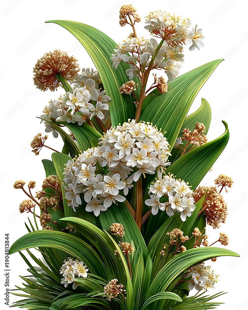Obraz premium Delicate hyacinth blossoms with green leaves high resolution picture