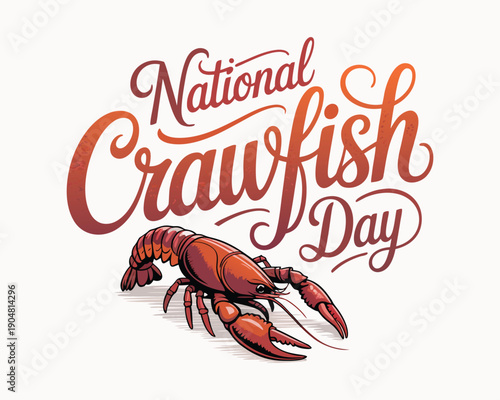 National crawfish day celebration design for event promotion and poster display