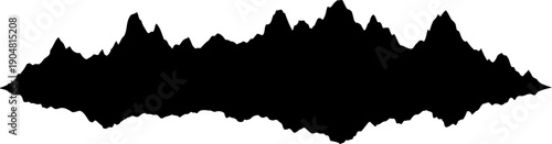 Jagged mountain range horizon silhouette profile