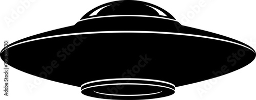 Modern aerodynamic ufo spaceship silhouette