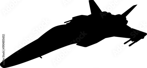 Modern fighter jet aircraft in flight silhouette profile