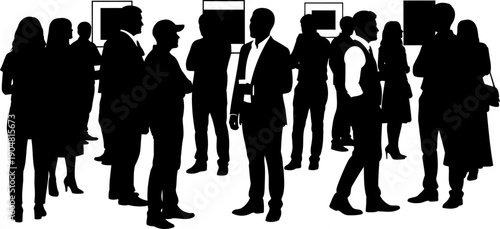 People attending an art gallery exhibition or social event