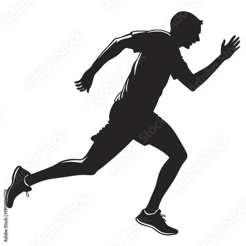 silhouette of a man running