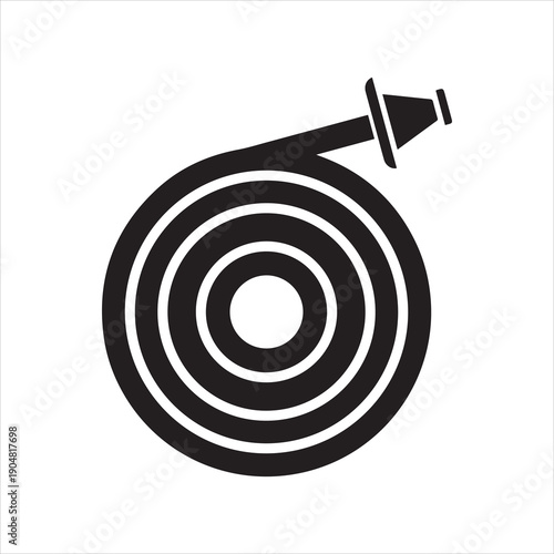 Fire hose icon silhouette
