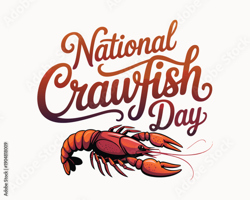 National crawfish day celebration design for event promotion and poster display