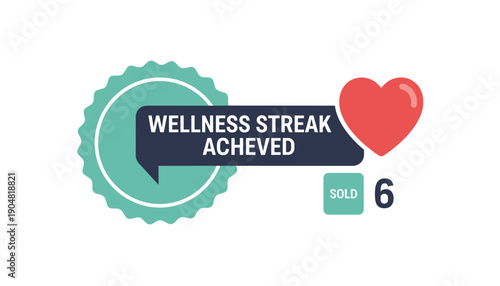 Wellness streak achievement badge health goal