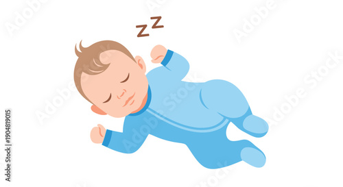 Sleeping baby illustration with z symbols indicating rest and peacefulness