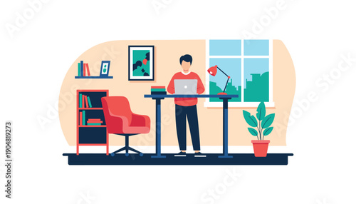 Home office workspace interior desk computer