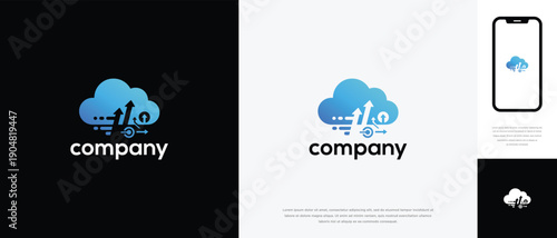 Cloud Computing Logo - Data Storage  Network Technology.