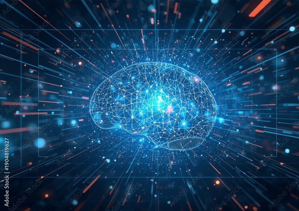Fototapeta premium Futuristic artificial intelligence data network background