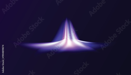 Abstract glowing purple and white light burst motion on dark background