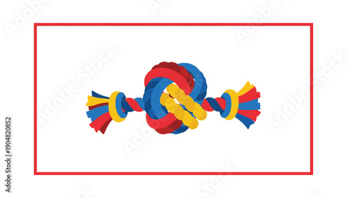 Rope knot tied illustration strong connection