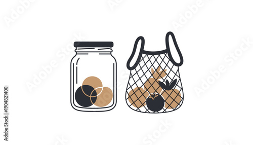 Zero waste glass jars set eco storage