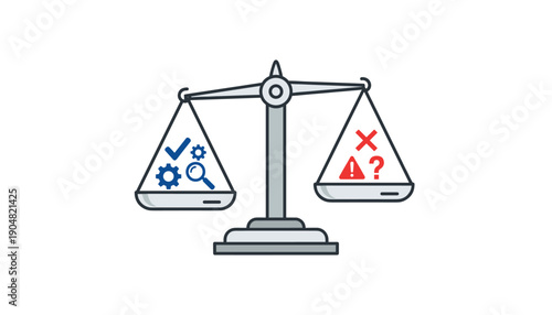 Scale balancing pros and cons decision icon