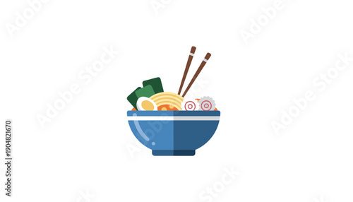 Ramen noodle bowl chopsticks japanese food