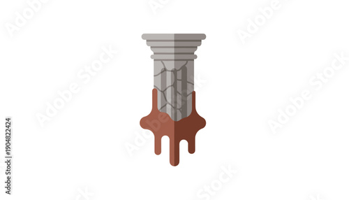 Melting greek column pillar surreal art