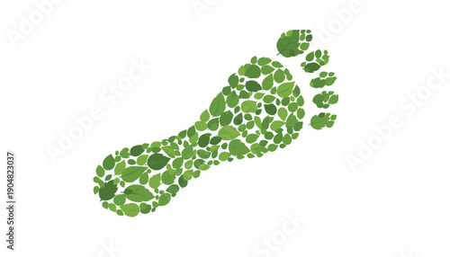 Carbon footprint green leaves eco symbol