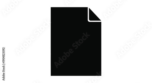 A stark image displays a solid black rectangle with a small folded corner indicating a document high quality