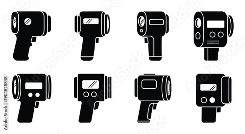Black and white illustrations of various handheld thermal imaging cameras