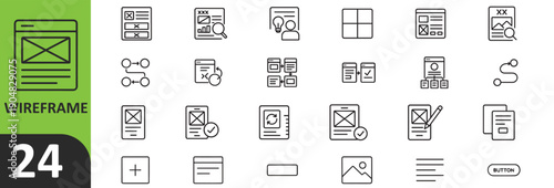 Wireframe design elements and interface components