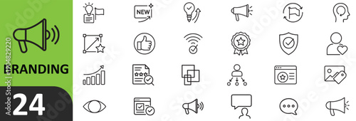 Branding icons collection for marketing and advertising strategy