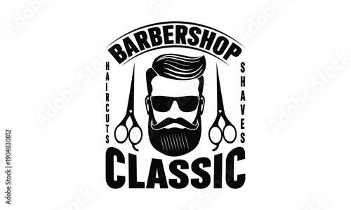 Barbershop haircuts shaves classic-Barber T-shirt Design SVG beautifully hand-drawn vector art, crafted for high-quality cutting on Cricut, Silhouette, and other cutting machines. Perfect for transpar