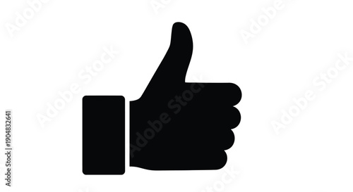 A simple black silhouette of a hand giving a thumbs up gesture