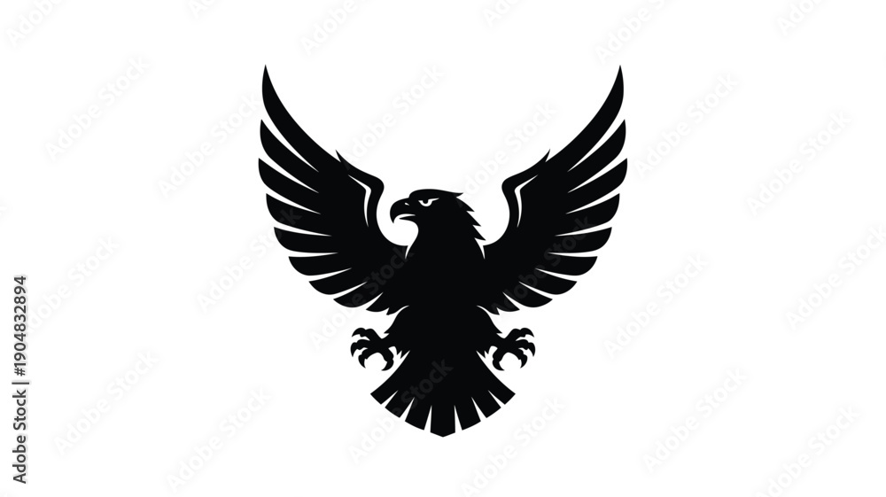 Fototapeta premium a striking black eagle with outstretched wings a powerful silhouette