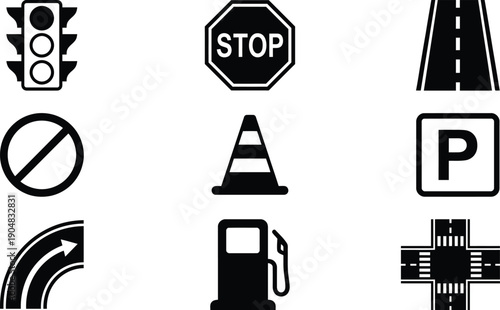 Road and traffic signs for navigation and safety