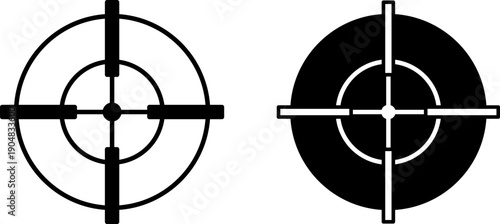 Aim Icons. Glyph and Line Vector Illustrations. Desired End Result. Goal, Target. Success Concept